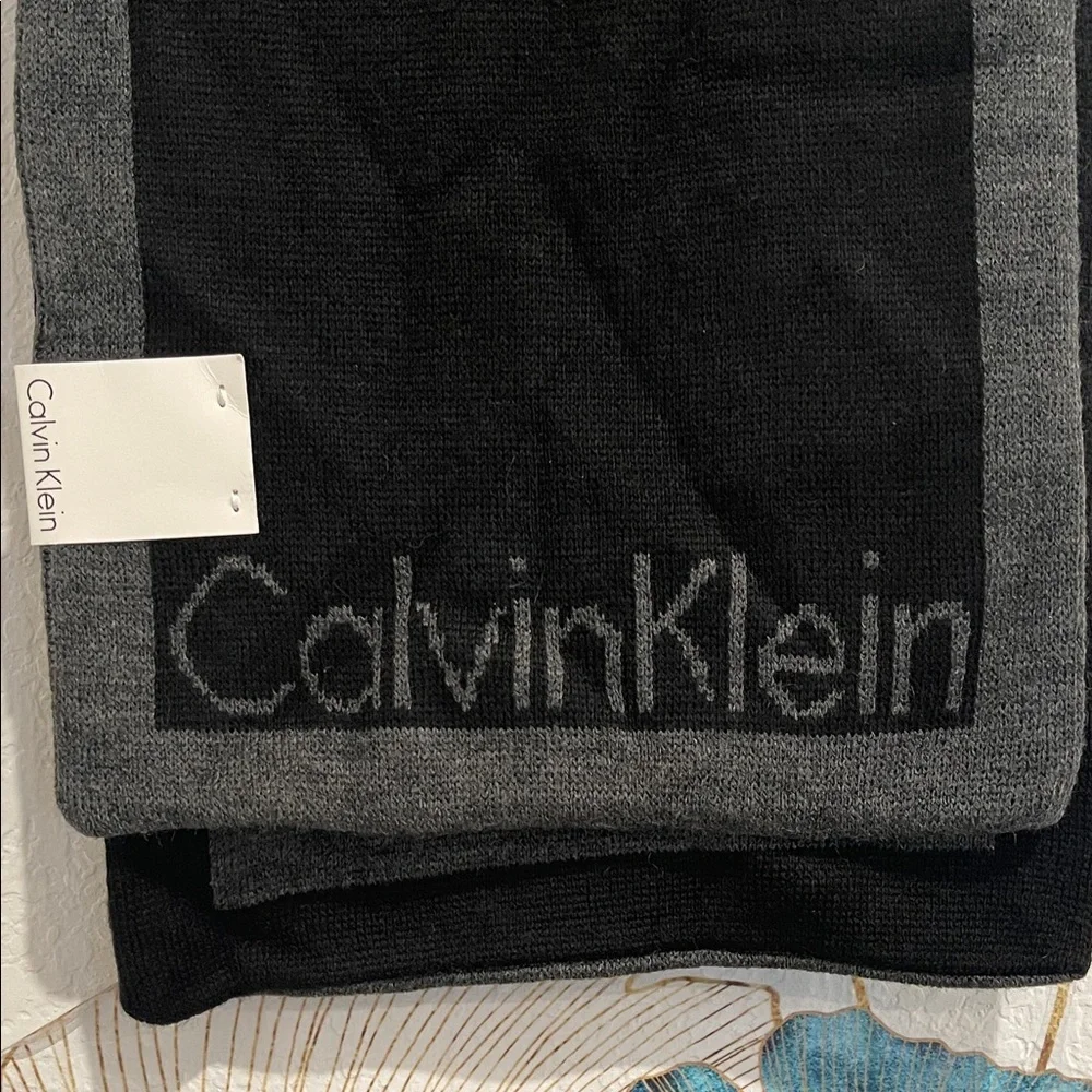 Men's Calvin Klein Knit Jacquard Logo Muffler Scarf